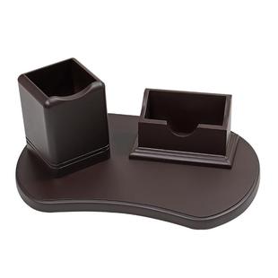 木质笔筒办公室桌面定制 简约现代名片盒 高档商务老板桌收纳 轻奢高级感中国风摆件木制礼品印LOGO