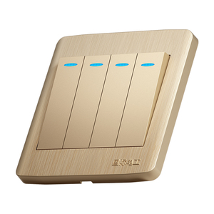 国际电工开关插座86型墙壁4开单联四开开关四位单控电灯开关家用