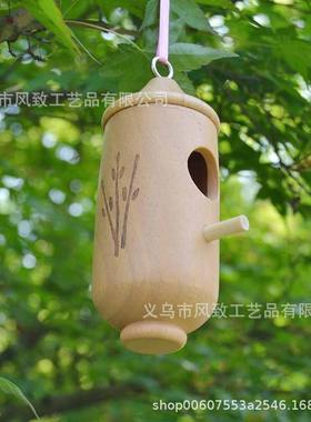 跨境蜂鸟鸟窝悬挂秋千鸟窝House工艺品Hummingbird木质房子
