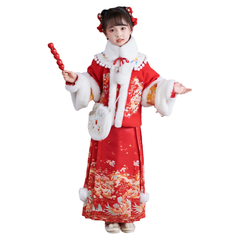 女中国风古装汉服拜年服加绒加厚