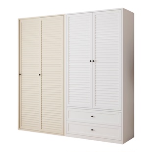 新款推拉门钢制百叶门衣柜家用卧室衣帽间收纳衣橱移门储物柜加厚
