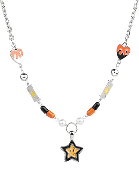 星星吊坠爱心拼接项链