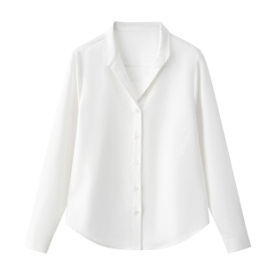 奈格薇儿小个子白色衬衫女2026春秋新款职业装正装面试长袖上衣