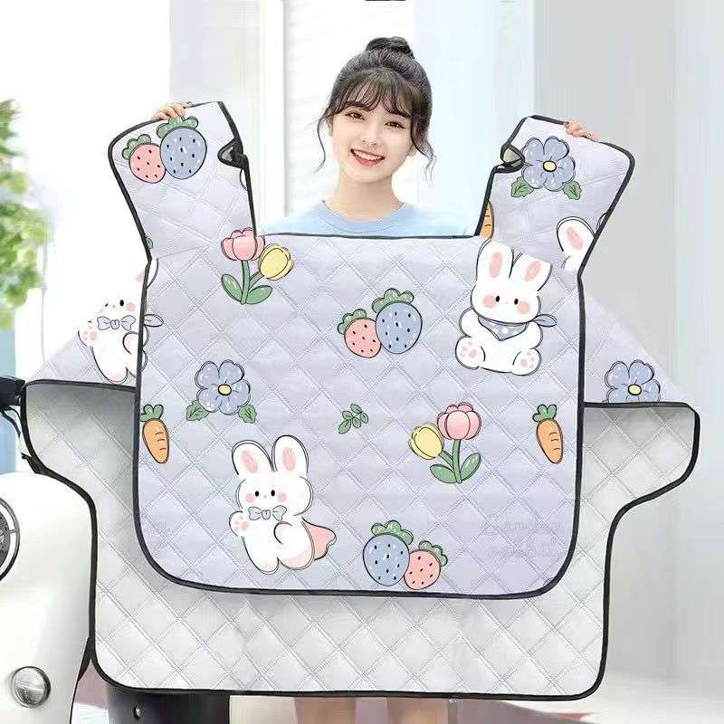 电动车挡风被夏季防晒罩摩托车薄遮阳防风款防水电瓶防雨电车春秋