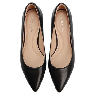 红粉知己2025新款真皮女鞋尖头细跟高跟鞋百搭通勤工作鞋浅口单鞋