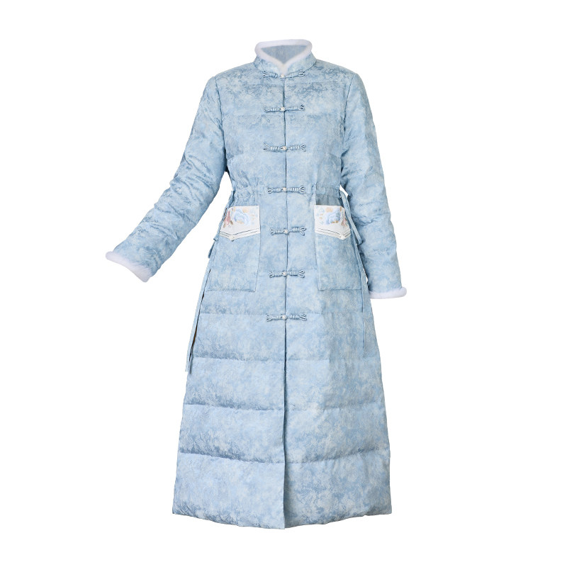 森莲新中式羽绒服提花刺绣