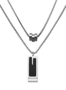 【双层设计】钛钢项链配饰毛衣链