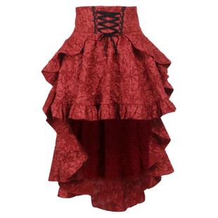 万圣节红色打歌服演唱会半身裙洛丽塔红黑蓬蓬裙中世纪复古辣妹裙