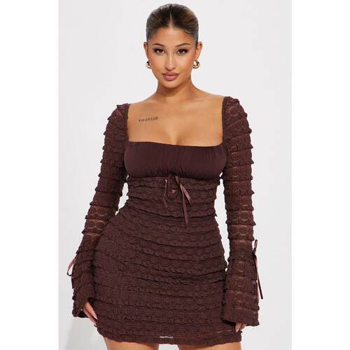 Y 14147 Pleated Flare Sleeve Low Cut Hip Dress 褶皱喇叭袖低