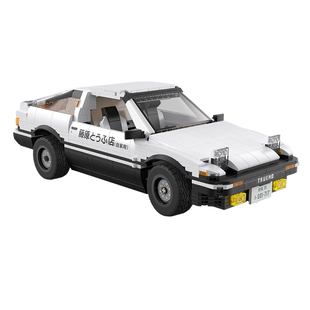 双鹰cada咔嗒积木遥控车头文字D藤原拓海AE86拼装车模玩具送男生