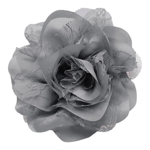 胸花手工花胸针气质绸缎面配饰多用蕾丝发夹女士仿真花朵胸饰H005