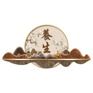 美容院墙面装饰画足浴推拿灯画造型壁画高级中医养生馆背景墙挂画