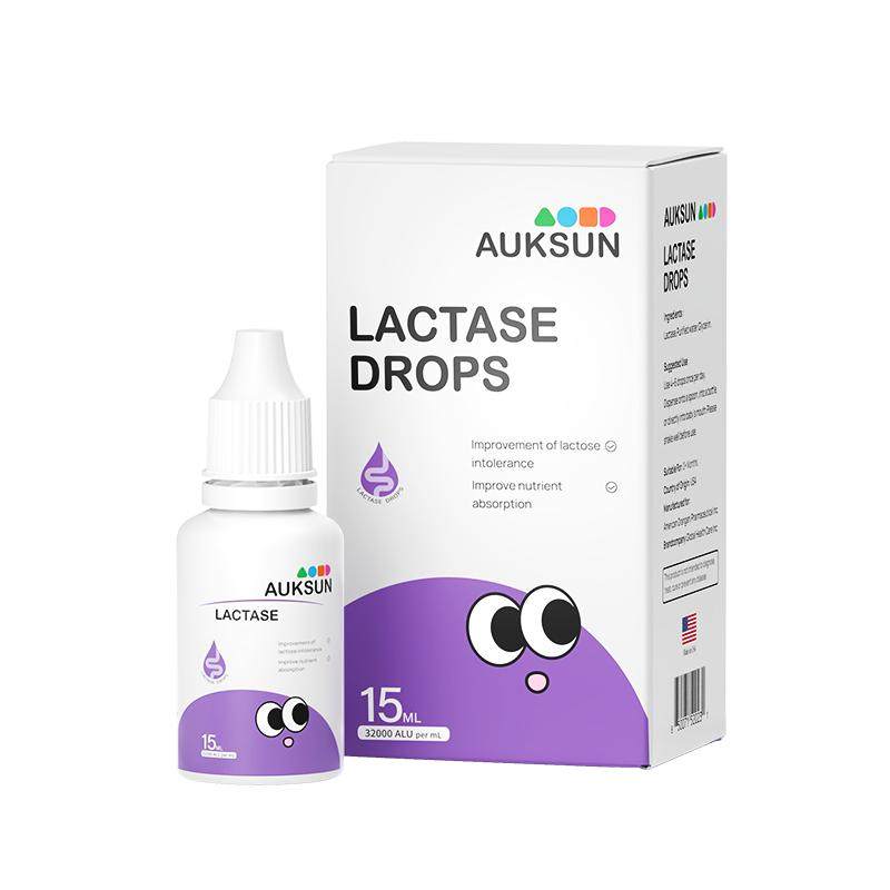 [顺丰冷链]AUKSUN艾珂斯乳糖酶80%滴剂婴幼儿乳糖不耐受奶瓣酸性