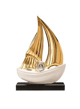 2025新款一帆风顺帆船摆件客厅玄关电视柜酒柜装饰品办公室高级感