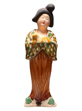 三彩抱物陶瓷古典中国风工艺品