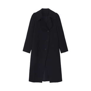 readme女士斜襟直身修身结构针织呢大衣套B10916412