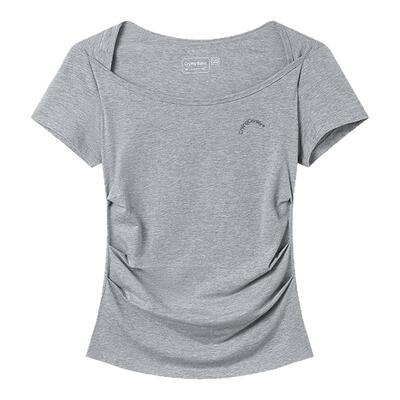 CryingCenter 凉感系列天丝莫代尔驳领褶皱收腰上衣T恤 哭喊中心