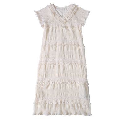 少女纯手工打造蛋糕裙显荷叶边