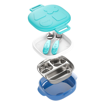 octoto宝宝饭盒碗勺不锈钢