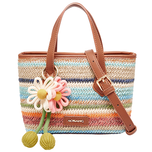 奥康菜篮子2026新款编织包女式手提小包大容量单肩包高级感斜挎包