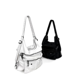 【千禧辣妹】Y2K古法鞣制水洗皮多功能机车子母包斜挎单肩双肩