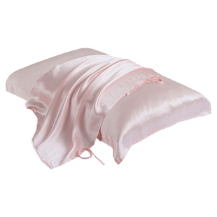 22姆米真丝枕巾100桑蚕丝枕套丝绸绑带可固定防头油礼盒一等品对