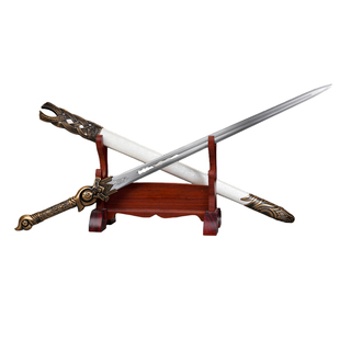 龙泉刀剑高锰钢宝剑一体龙骨八面汉剑长剑收藏摆件道具剑未开刃