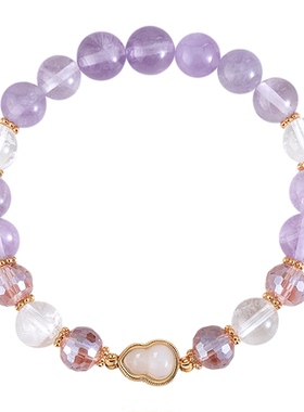 阿吉豆手饰女国风葫芦紫水晶手链