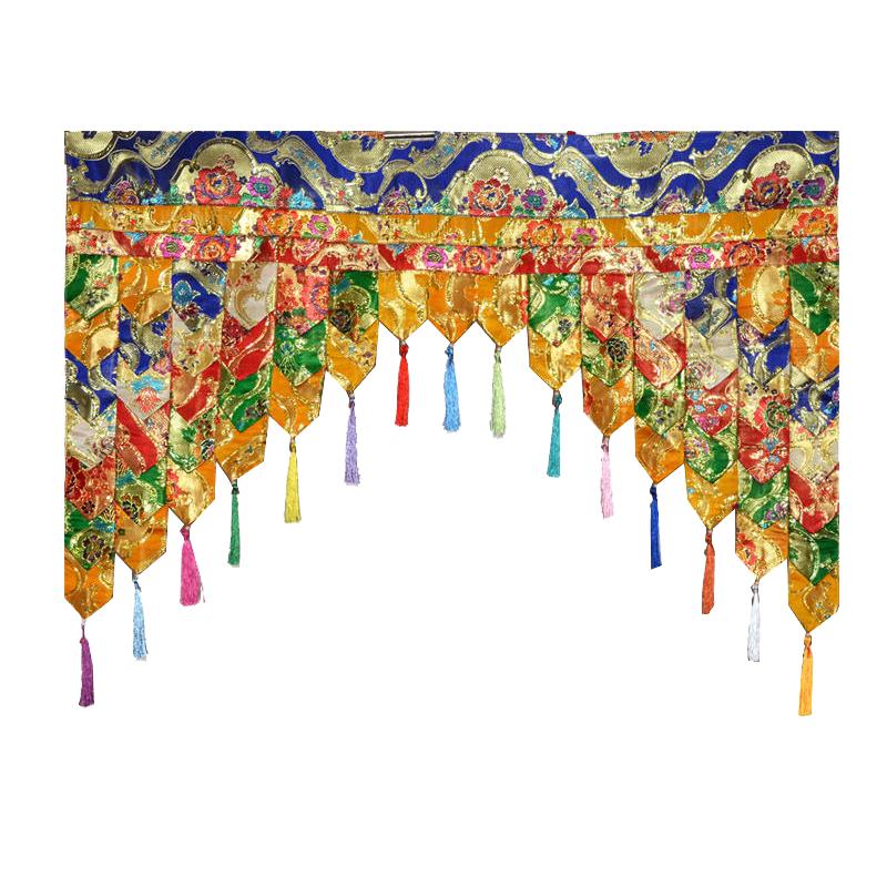 藏式彩色尖角阶梯背景挂帘