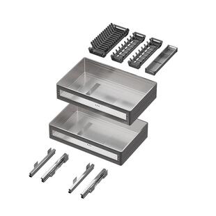 碗篮厨房拉篮橱柜抽屉式内置碗碟收纳304不锈钢碗橱双层柜体改造