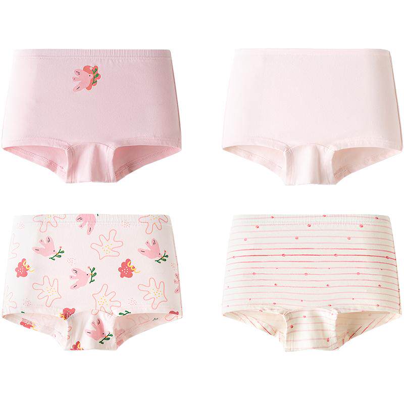 巴拉巴拉儿童内裤棉平角四角短裤女童防走光宝宝抗菌裆柔软
