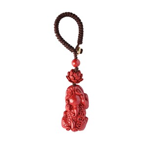 原矿高含量朱砂招财貔貅吊坠钥匙扣精致汽车钥匙挂件护身符包挂饰