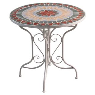 法式复古创意铁艺马赛克桌椅户外庭院花园阳台休闲椅设计感家具