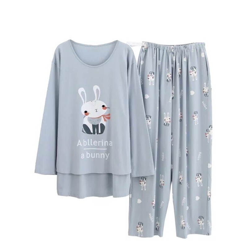 卡通长袖长裤mm200哺乳孕妇睡衣