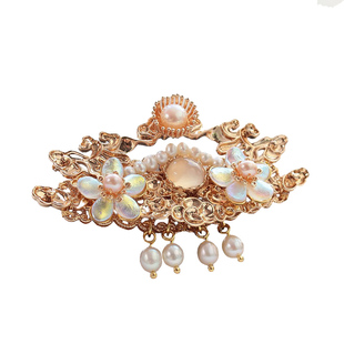 青雀记原创手工古典风明制发冠头饰汉服古装配饰头冠花钿小钗祥云