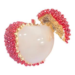 可爱开口妃子笑荔枝胸针女防走光扣高档精致西装毛衣开衫别针配饰