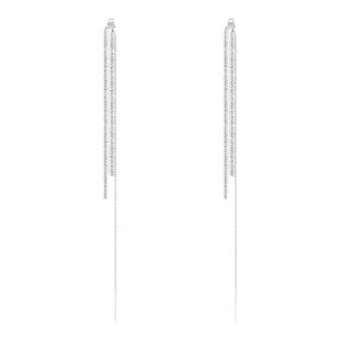 925纯银满天星流苏耳线女小众高级感耳环长款耳钉圆脸显瘦潮耳饰