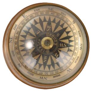 英伦进口黄铜纯铜复古怀旧加勒比海盗便携罗盘指南针车载摆件户外