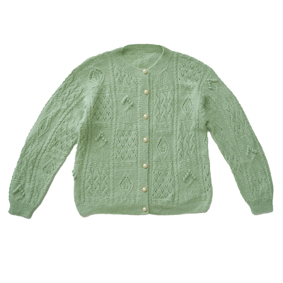 编织人生春款马海毛棒针开衫上新