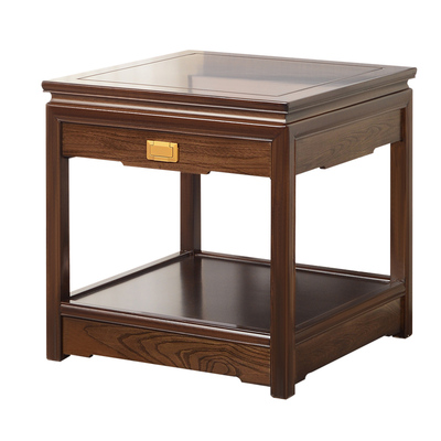 新中式实木鱼缸花架盆景架置物架奇石摆件小茶几方形桌角几床头柜