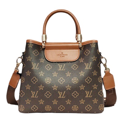 路易传祺品牌多隔层水桶包大牌轻奢印花单肩包时尚百搭洋气通勤包