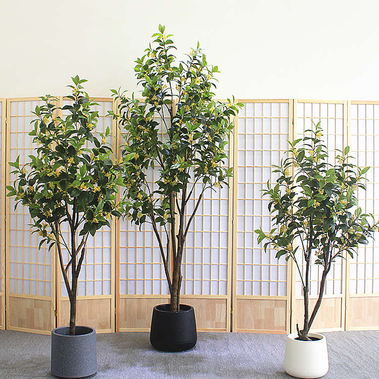 高端仿真生绿植物月桂花树客厅民宿餐饮酒店铺大型落地装饰树盆栽