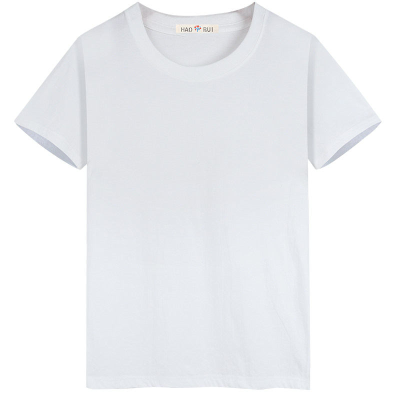 定制t恤班服DIY餐饮店工服印字LOGO纯白色短袖圆领广告衫打底半袖