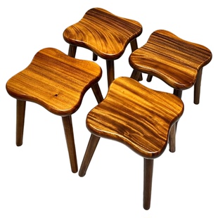 胡桃木随形凳椅家用实木凳子换鞋凳新中式休闲凳方凳茶桌凳子板凳