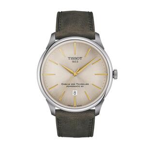 【自营】TISSOT天梭表杜鲁尔系列男表皮带象牙色盘机械表瑞士正品