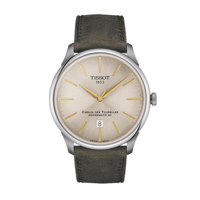 【自营】TISSOT天梭表杜鲁尔系列男表皮带象牙色盘机械表瑞士正品