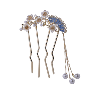 国风珍珠流苏发钗新中式古风简约发饰高级感精致气质百搭盘发头饰