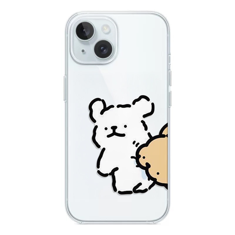 可爱咬屁股线条小狗情侣手机壳适用于iPhone17promax苹果16plusOPPO华为VIVOX100/X100Pr