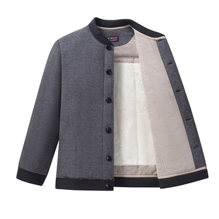 冬季中老年男驼绒加厚加绒棉袄夹克棉衣外套保暖爸爸装内穿贴身