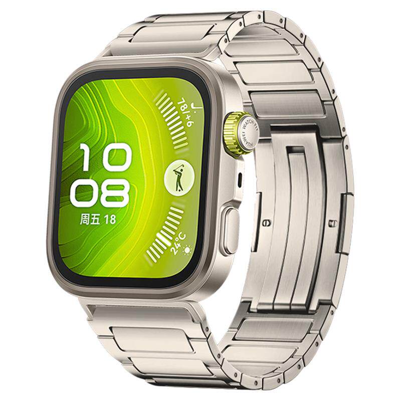 适用华为新款watch fit4pro钛金属手表带fit5pro手环真工字腕表带运动智能fit3男春夏透气女生全钛合金表链